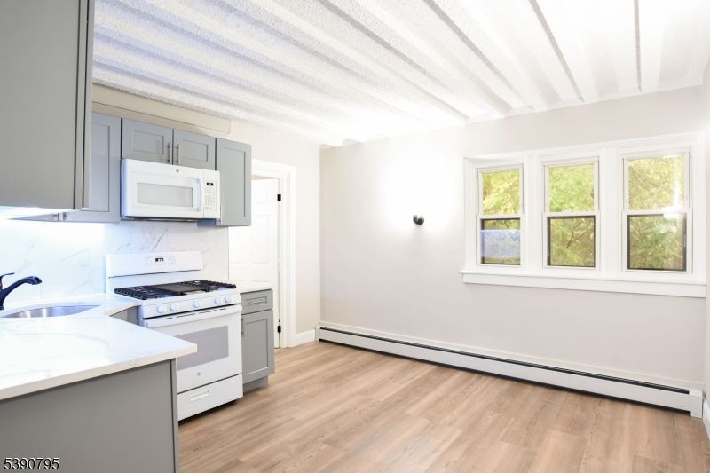 Interior, Kitchen, Marble Walls, Wood Texture Flooring