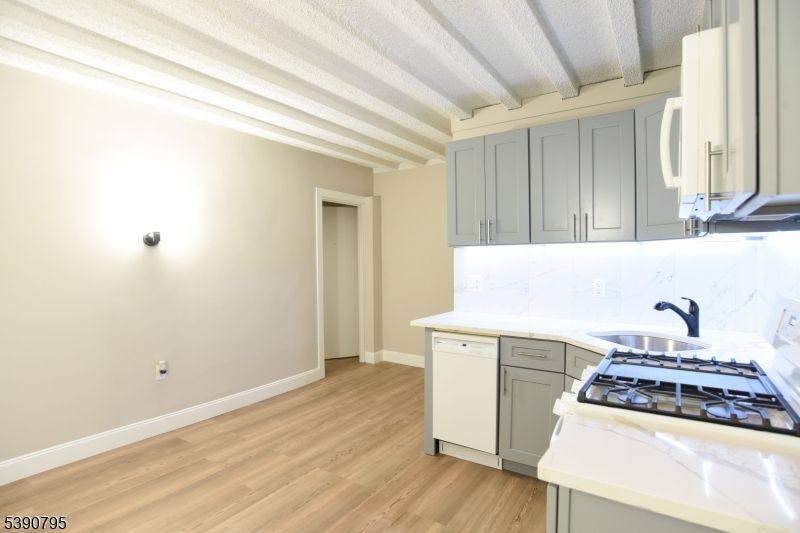 Interior, Kitchen, Marble Walls, Wood Texture Flooring