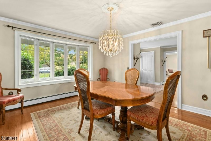 Chandelier, Dining room, Interior, Wood Texture Flooring