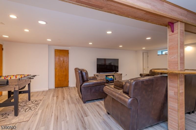 Home Theatre Room, Game Room, Interior, Living room, Recessed Lighting, Wood Texture Flooring