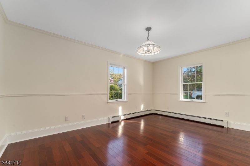 Chandelier, Empty room, Interior, Pendant Lights, Wood Texture Flooring