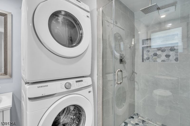 Bathroom, Glass Shower, Interior, Utility Closets, Washer