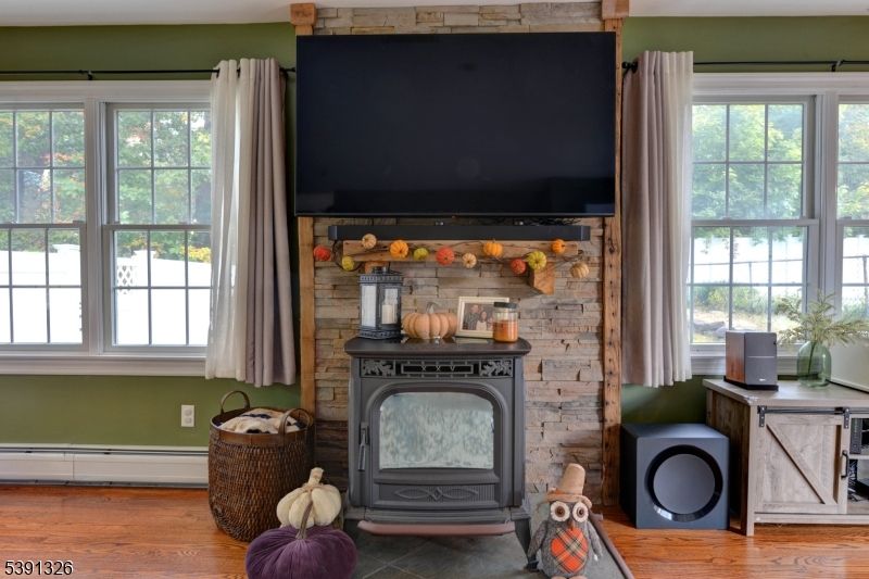 Fireplace, Interior, Stone Walls, Wood Texture Flooring