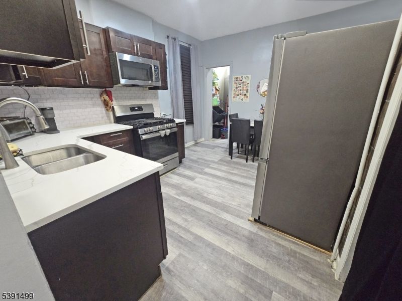 Interior, Kitchen, Stainless Steel Appliances, Wood Texture Flooring