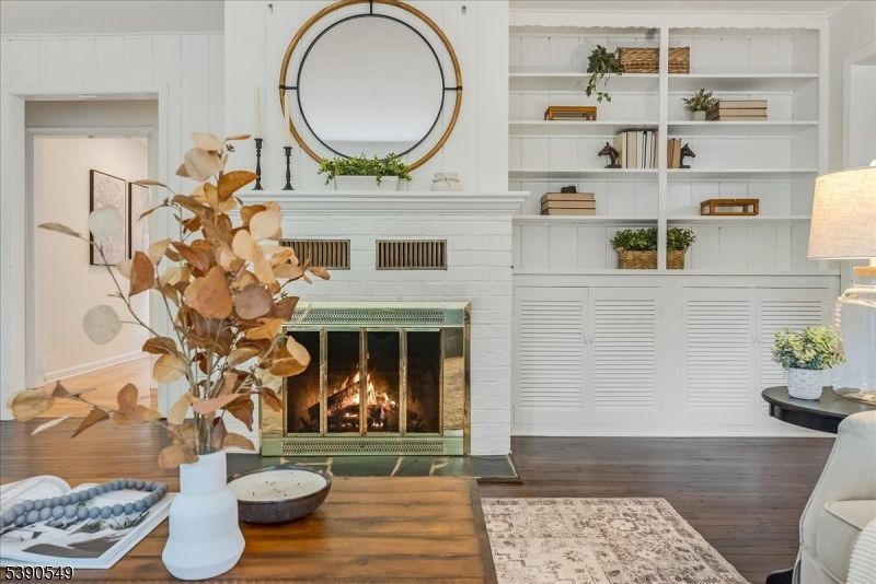 Fireplace, Interior, Wood Texture Flooring