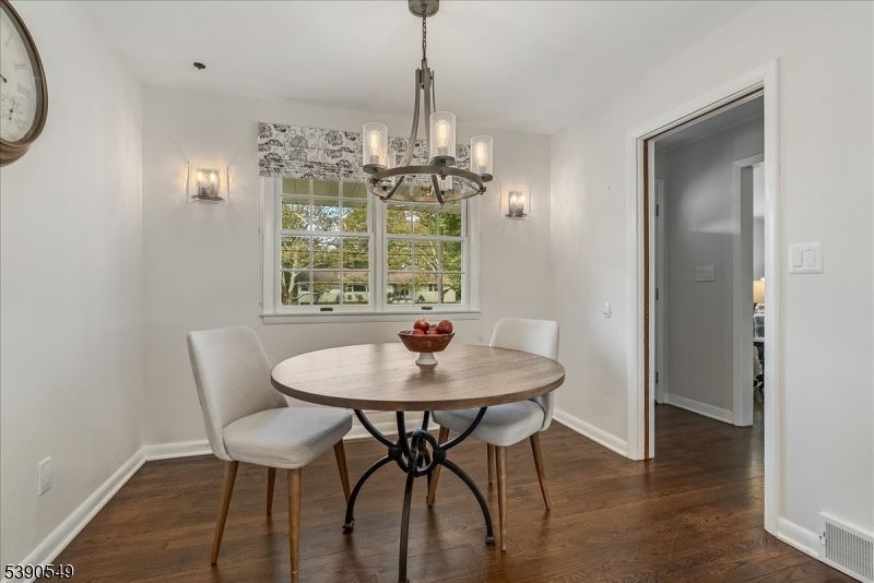 Chandelier, Dining room, Interior, Pendant Lights, Wood Texture Flooring