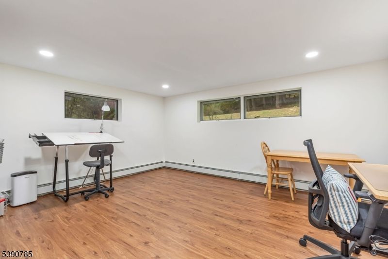 Home Office, Interior, Recessed Lighting, Wood Texture Flooring