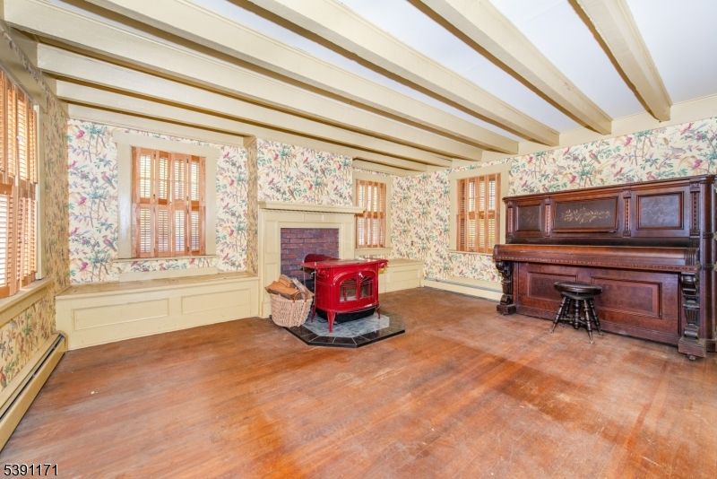 Fireplace, Interior, Piano, Wood Texture Flooring
