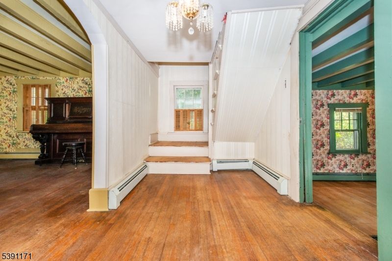 Chandelier, Interior, Pendant Lights, Piano, Wood Texture Flooring