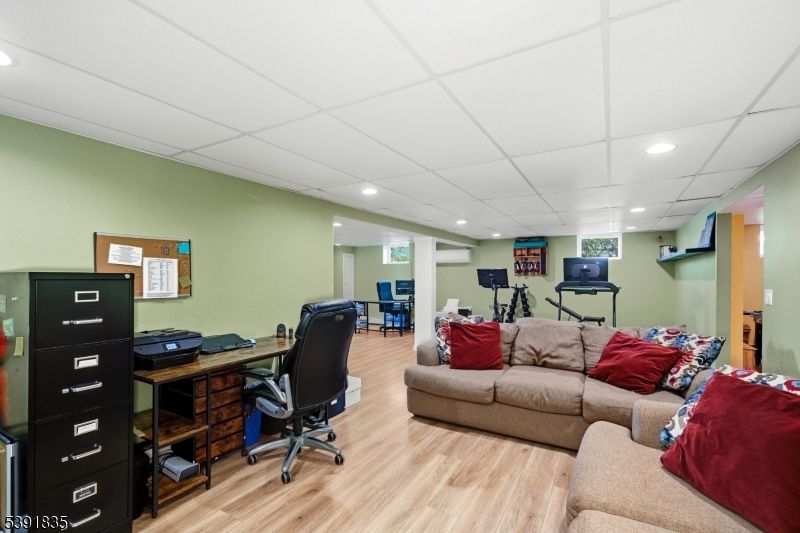 Fitness Equipment, Home Office, Interior, Recessed Lighting, Wood Texture Flooring