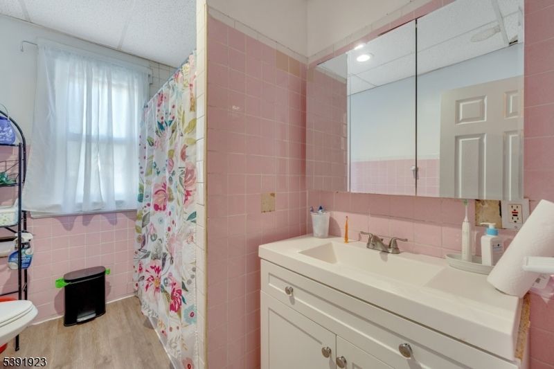 Bathroom, Interior, Recessed Lighting, Wood Texture Flooring