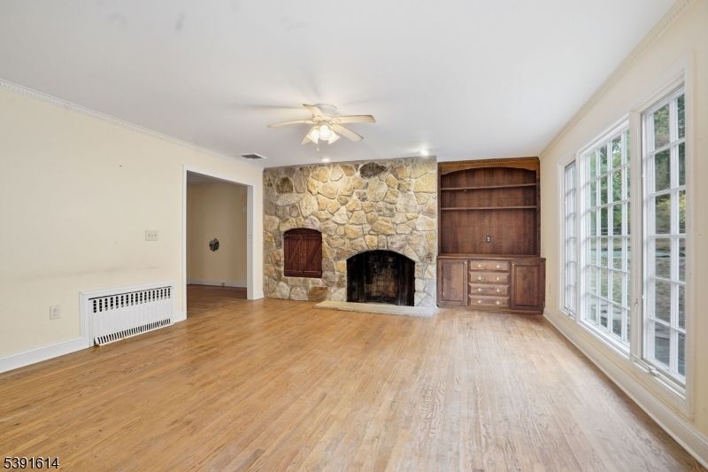 Fireplace, Interior, Stone Walls, Wood Texture Flooring