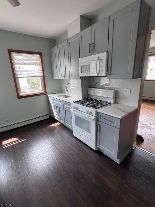 Interior, Kitchen, Marble Walls, Wood Texture Flooring