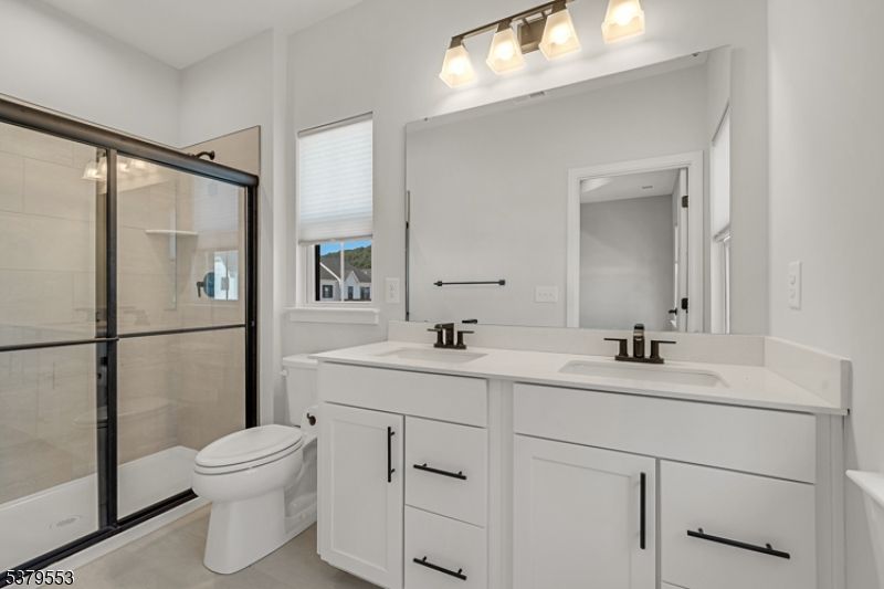 Bathroom, Dual Sink Vanities, Glass Shower, Interior