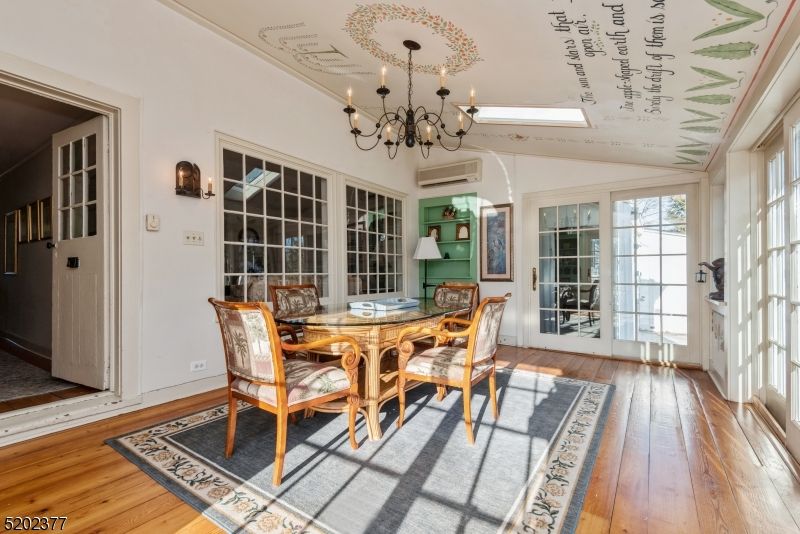 Chandelier, Dining room, Interior, Wood Texture Flooring