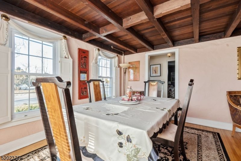 Dining room, Interior, Wooden Beams, Wooden Ceilings, Wood Texture Flooring