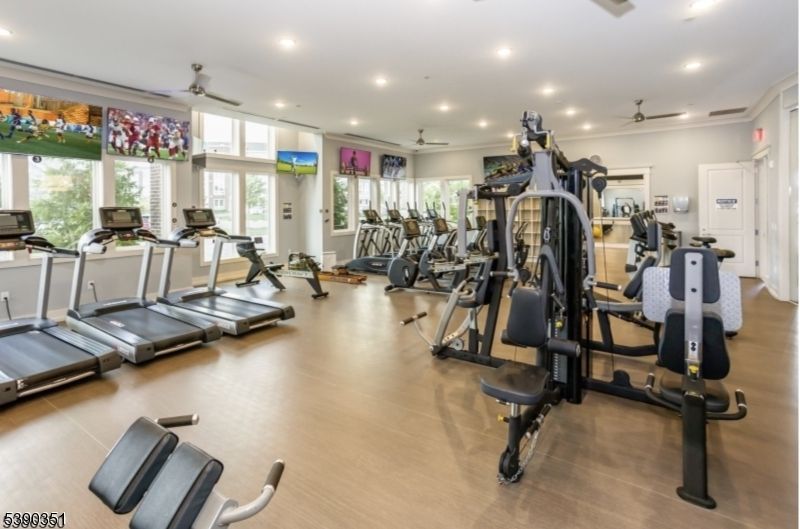 Fitness Equipment, Gym, Interior, Recessed Lighting