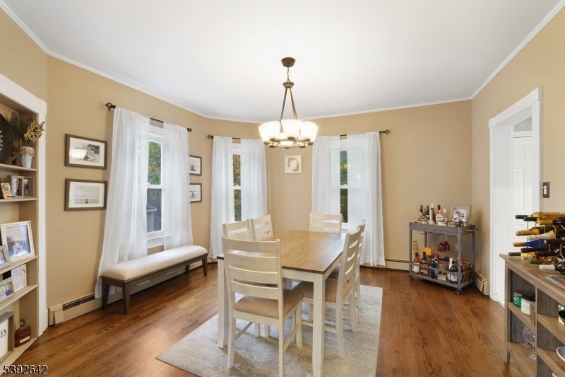 Chandelier, Dining room, Interior, Pendant Lights, Wood Texture Flooring
