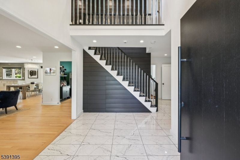 Dining room, Interior, Marble, Recessed Lighting, Wood Texture Flooring