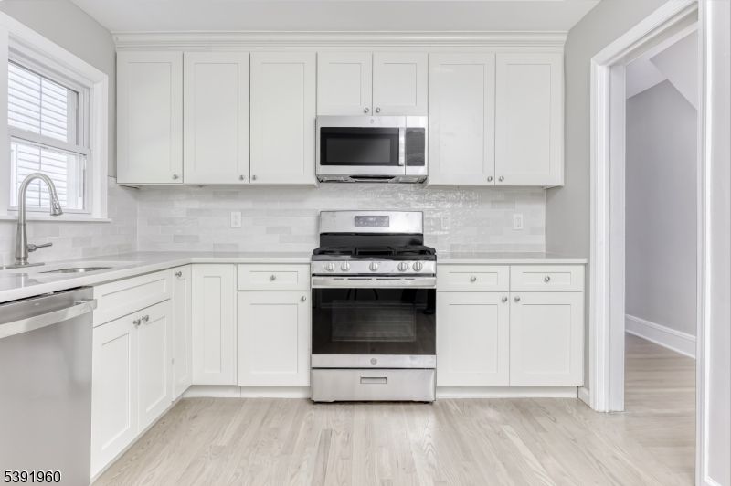 Interior, Kitchen, Stainless Steel Appliances, Wood Texture Flooring