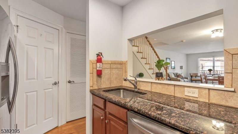 Interior, Kitchen, Living room, Recessed Lighting, Wood Texture Flooring