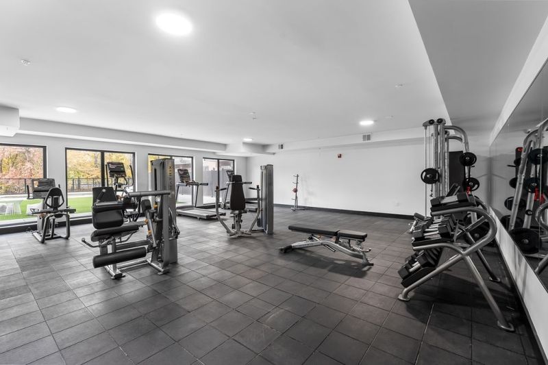 Fitness Equipment, Gym, Interior, Recessed Lighting
