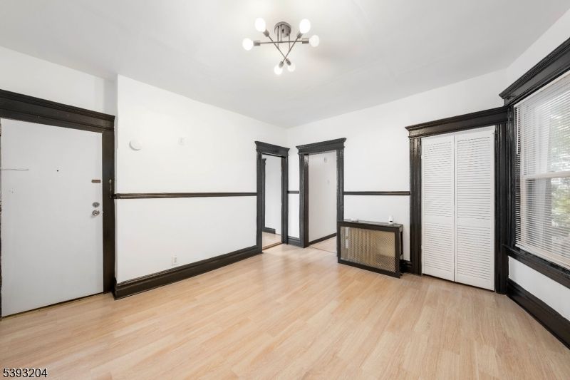 Empty room, Interior, Pendant Lights, Wood Texture Flooring