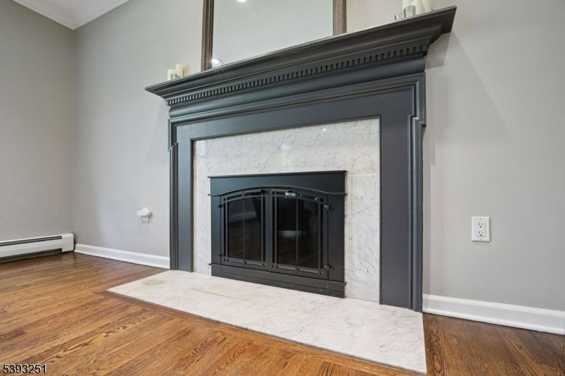 Fireplace, Interior, Recessed Lighting, Wood Texture Flooring