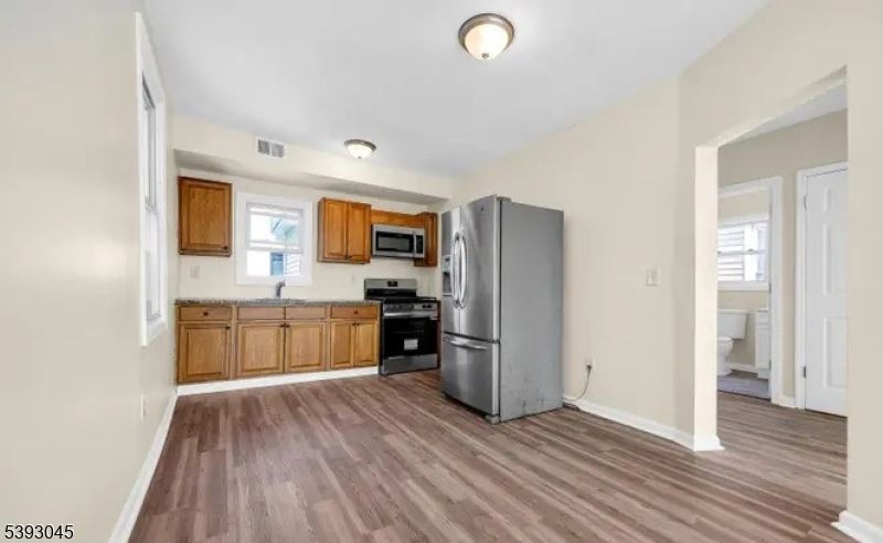 Interior, Kitchen, Stainless Steel Appliances, Wood Texture Flooring