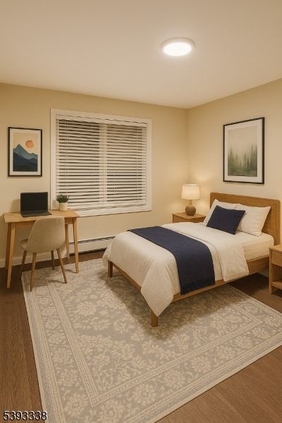 Bedroom, Home Office, Interior, Recessed Lighting, Wood Texture Flooring