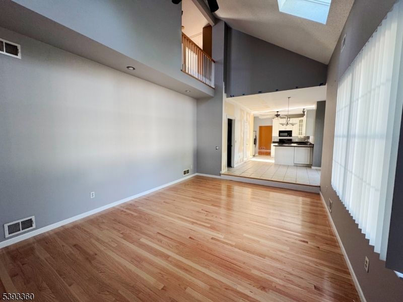 Empty room, Interior, Kitchen, Recessed Lighting, Wood Texture Flooring