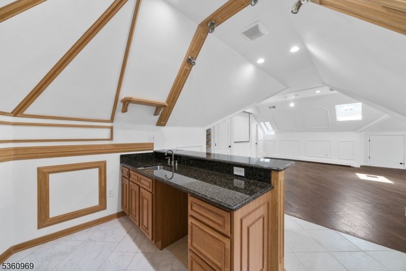 Interior, Kitchen, Marble, Recessed Lighting, Wood Texture Flooring