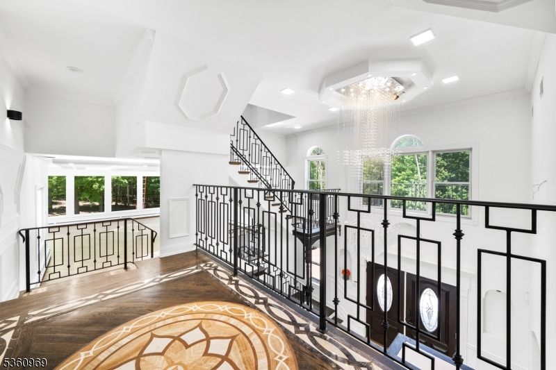 Chandelier, Interior, Recessed Lighting, Wood Texture Flooring