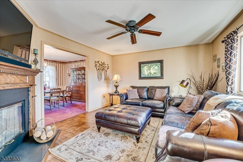 Dining room, Fireplace, Interior, Living room, Wood Texture Flooring