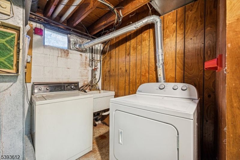 Interior, Utility Closets, Washer, Wooden Beams, Wooden Ceilings, Wooden Walls