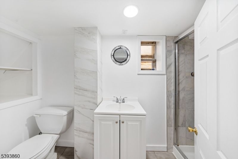 Bathroom, Glass Shower, Interior, Marble Walls, Recessed Lighting