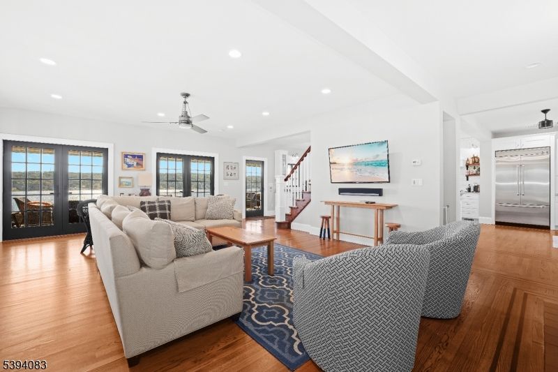 Interior, Kitchen, Living room, Recessed Lighting, Wood Texture Flooring