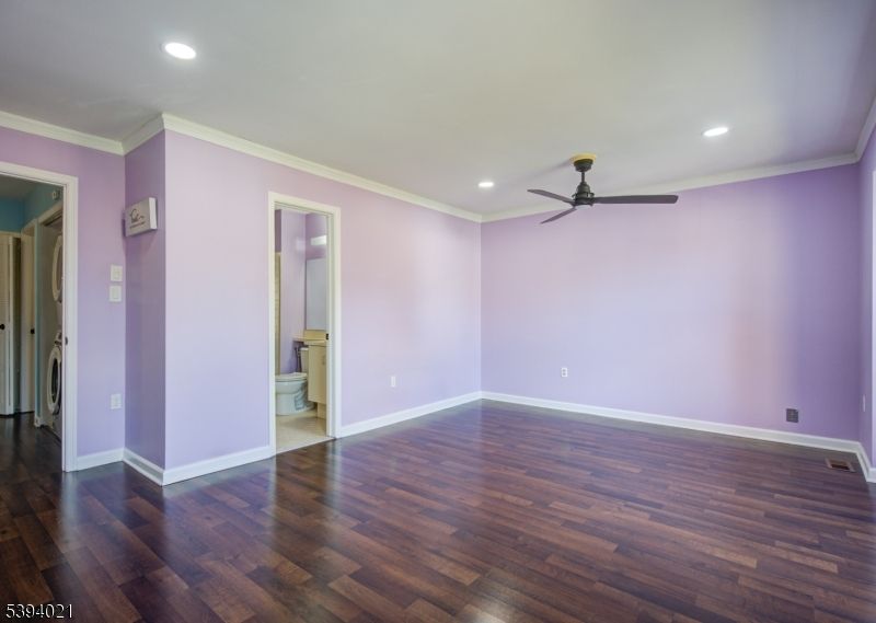 Bathroom, Empty room, Interior, Recessed Lighting, Wood Texture Flooring