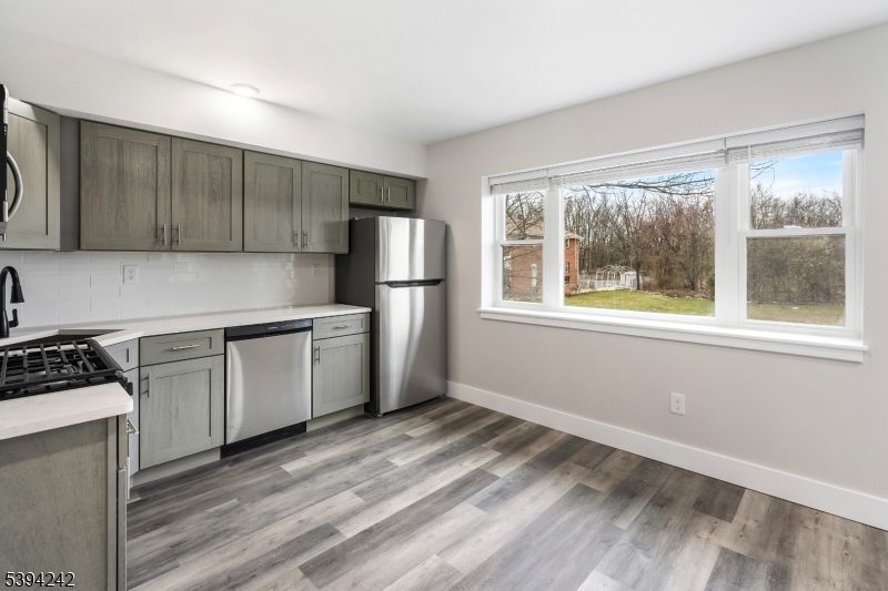 Interior, Kitchen, Stainless Steel Appliances, Wood Texture Flooring