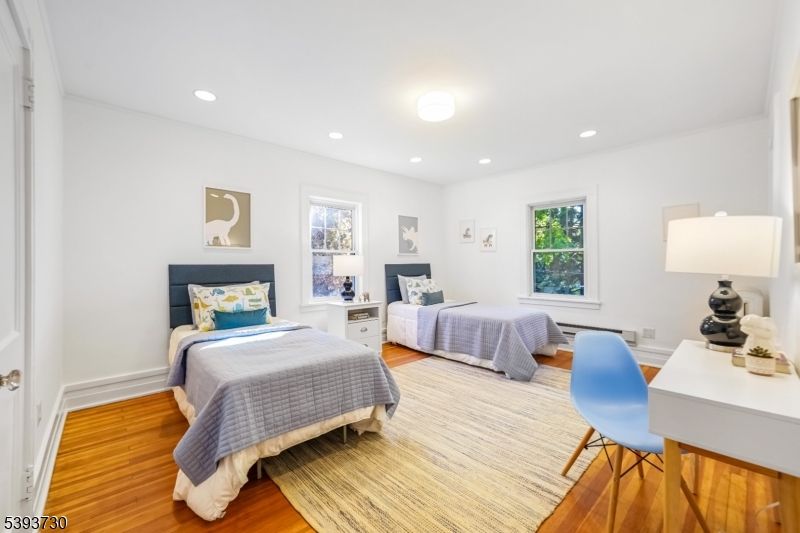 Bedroom, Home Office, Interior, Recessed Lighting, Wood Texture Flooring