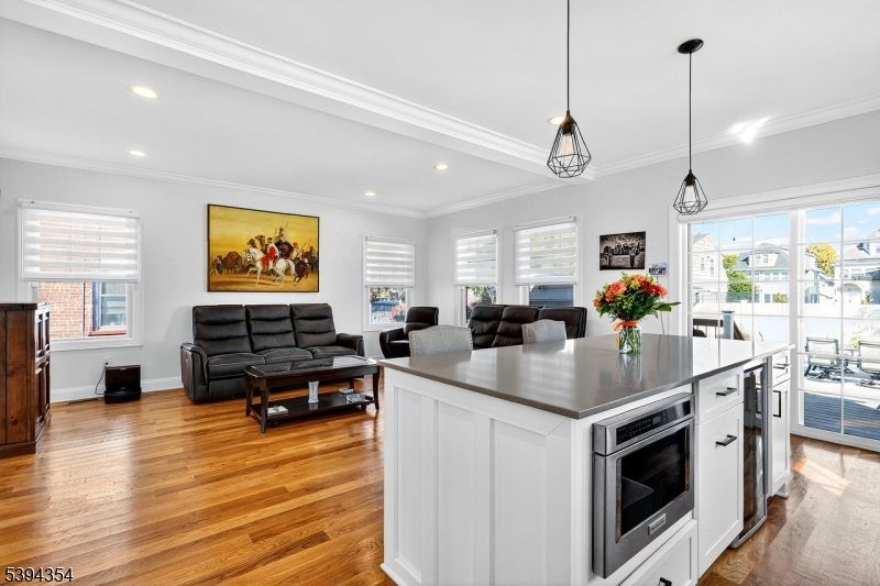 Dining room, Interior, Kitchen, Living room, Pendant Lights, Recessed Lighting, Wood Texture Flooring
