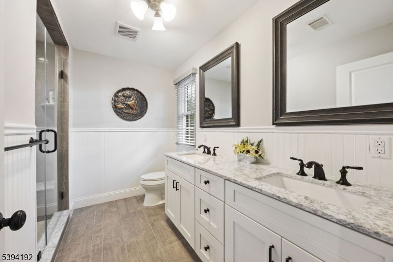 Bathroom, Dual Sink Vanities, Glass Shower, Interior