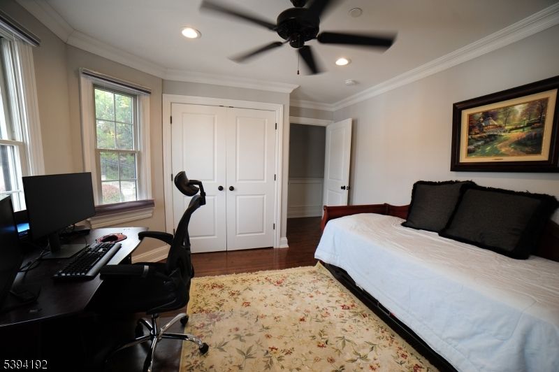 Bedroom, Home Office, Interior, Recessed Lighting, Wood Texture Flooring