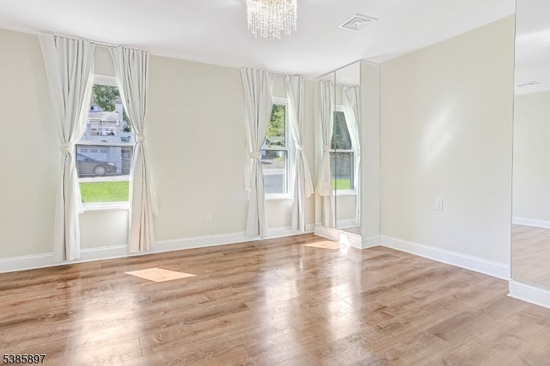 Chandelier, Empty room, Interior, Wood Texture Flooring