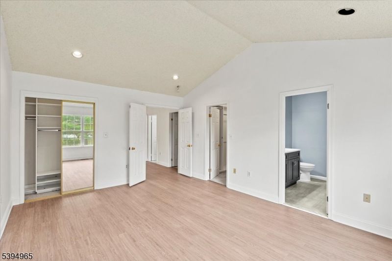 Bathroom, Empty room, Interior, Recessed Lighting, Wood Texture Flooring