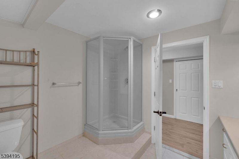 Bathroom, Glass Shower, Interior, Wood Texture Flooring