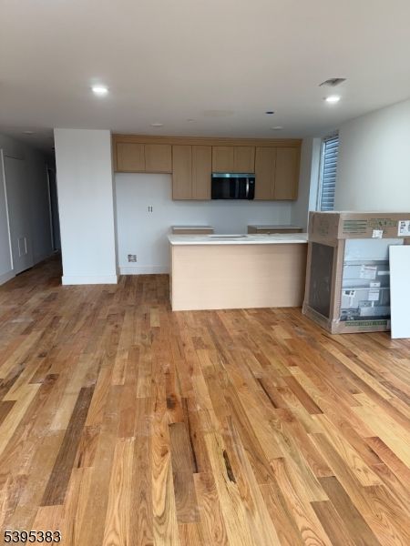 Empty room, Interior, Kitchen, Recessed Lighting, Wood Texture Flooring