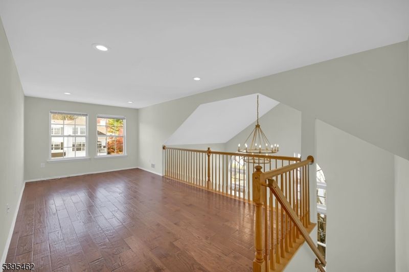 Empty room, Interior, Pendant Lights, Recessed Lighting, Wood Texture Flooring