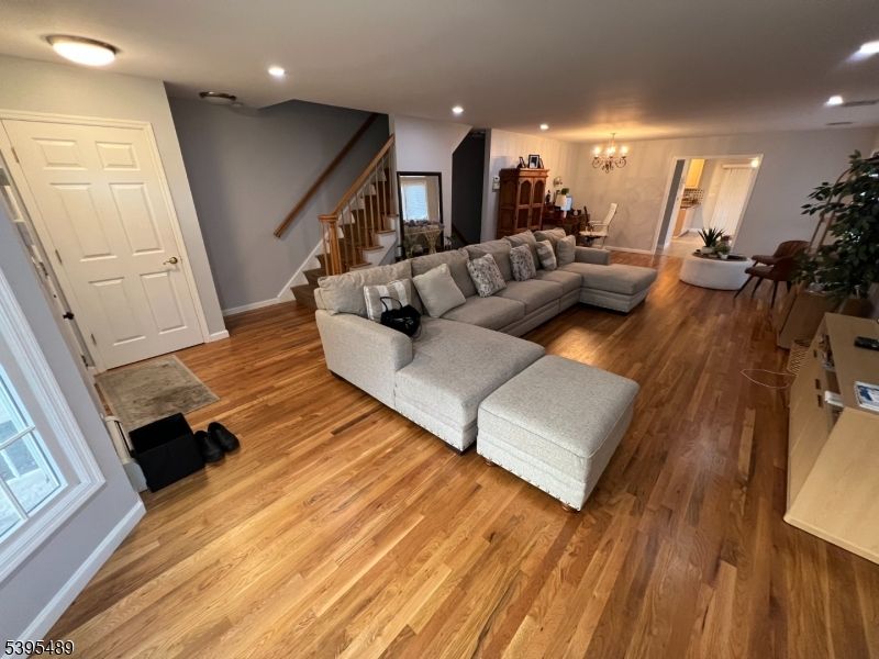 Dining room, Interior, Living room, Recessed Lighting, Wood Texture Flooring