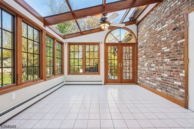 Empty room, Glass Ceilings, Interior, Stone Walls, Sun Room, Wooden Beams